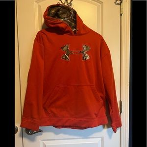 Under Armour Orange and Camo Hoodie Sweatshirt